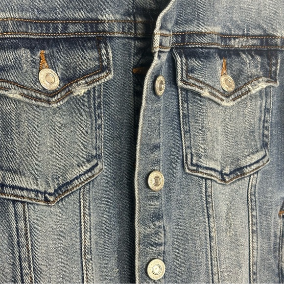 ZARA basic Z1975 distressed denim jacket size S barely worn - Picture 4 of 8